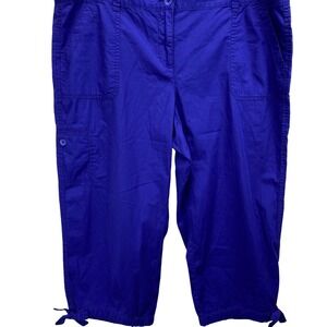 Ann Taylor LOFT Women's Original Crop Blue Capris Size 14 Pedal Pusher NWT
